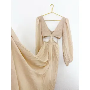 Indah Julie Maxi Dress Size Small Cream Cut Out Boho Lightweight Beach thumbnail 12