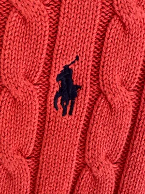 Ralph Lauren Dark Coral Cable-Knit Pullover Sweater Size M thumbnail 2