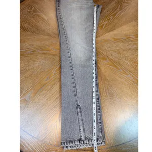 Good American Good‎ Boy Twisted Slit Straight Leg Jeans Gray Size 6/28 thumbnail 9