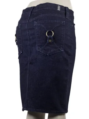 7 For All Mankind Denim Pencil Skirt Minimalist Capsule Wardrobe Y2K Utility thumbnail 2