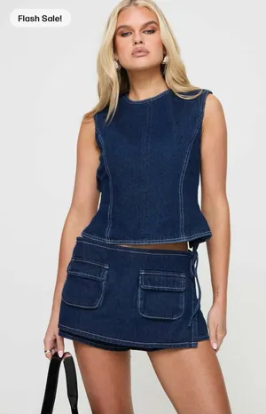 Princess Polly Countryside Skort Denim thumbnail 1