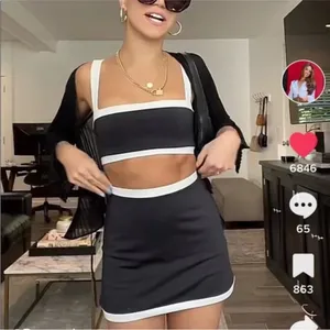Reformation | Adelina Ecomove Athletic Two-Piece Set in Black & White size Small thumbnail 2