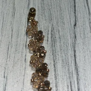 VTG Gorgeous Cognac colored crystal bracelet. 7” thumbnail 3