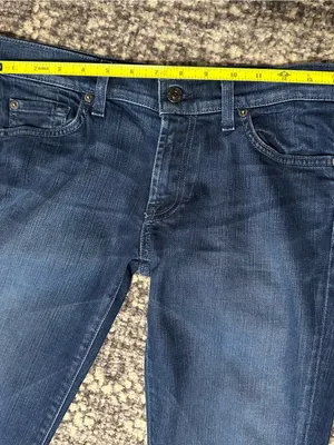 7 For All Mankind 28 Dark Blue Swarovski Crystal Studded Pockets Bootcut Jeans thumbnail 7