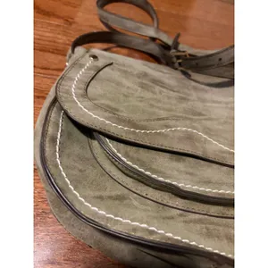 Steven By Steve Madden Crossbody Bag Western Boho Sage‎ Green Scalloped Faux Suede Medium thumbnail 5