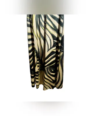 Tahari ASL Maxi Slip Dress Women's Small Abstract Palm Leaf Satin Strappy NWT thumbnail 5