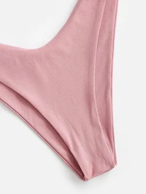 Zaful Ribbed Knot Brazilian Bikini thumbnail 4