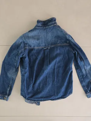 Zara Indigo Denim Button Down Shacket Size S thumbnail 4