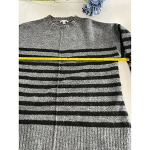 Current Air Striped Tunic Sweater Gray Black Long Sleeve‎ Pullover XS thumbnail 3