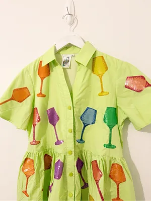 Queen of Sparkles Wine Romper Green Sequin Short Sleeve QOS Size Small S * thumbnail 3