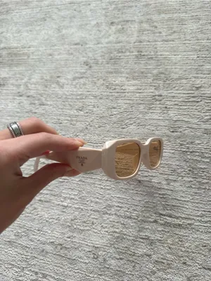 Designer Inspo Cream Geometric Rectangular Sunglasses thumbnail 2