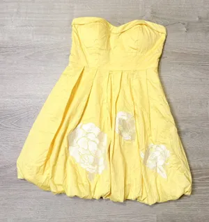 •TWENTY ONE• YELLOW STRAPLESS BUBBLE DRESS thumbnail 1