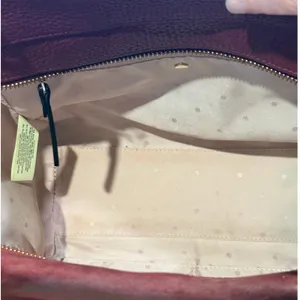 Kate Spade Burgundy Pebbled Leather and Suede Satchel Crossbody‎ Bag thumbnail 7