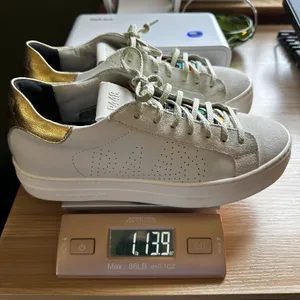 P448 Thea Platform Mahlia Mixed‎ Suede Leather Sneakers Gold Heel Women's 39 8.5 thumbnail 12