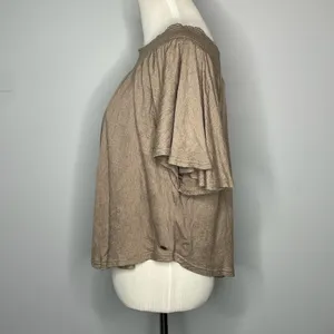 O'Neill- Tan/Grey Off the Shoulder Top thumbnail 2