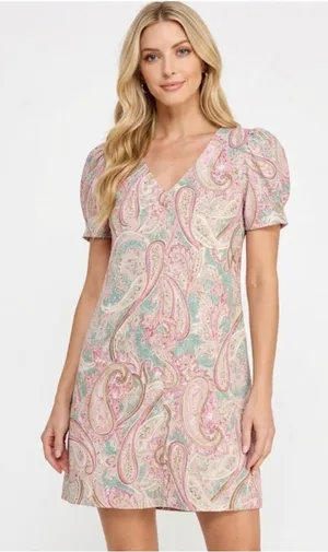 Jodifl pink paisley dress size small thumbnail 1