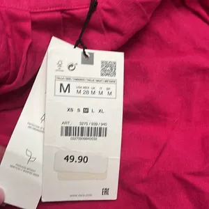 ZARA pink linen mini dress NWT M thumbnail 7