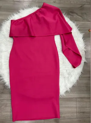 🆕 Elegant Pink Women's Dress Size L thumbnail 1