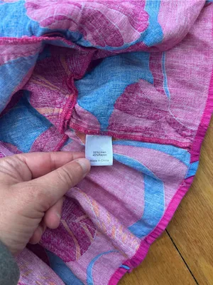 Tuckernuck X Cameran‎ Eubanks Wild Azalea Edisto Dress Pink Blue Linen Small S thumbnail 8