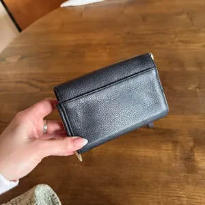 Tory Burch Black Leather Wallet with Gold Hardware Pebble thumbnail 4