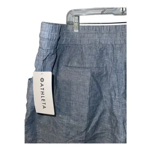 Athleta Cabo Blue Linen Shorts,‎ Size 24 thumbnail 6