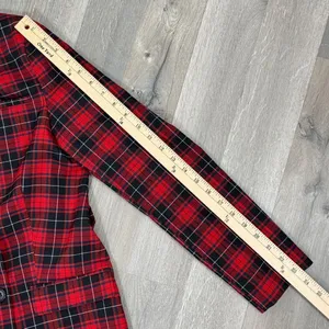 BeFree Tartan Plaid Double Breasted Tie Waist Trench‎ Overcoat Red XS thumbnail 14