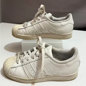Adidas Superstar white sneakers, size 5 thumbnail 1