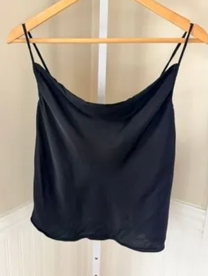 FRAME Cowl Neck Camisole Noir Black Viscose Adjustable Straps XS LWSH1618 thumbnail 1
