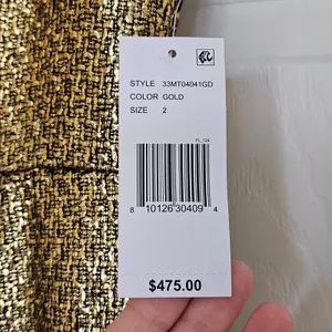 Mestiza New York Jody Metallic Gold Tweed‎ Square Neck Flutter Hem Midi Dress 2 thumbnail 6