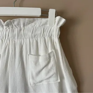 LE LIS | White Paper Bag Drawstring Shorts Sz M thumbnail 5