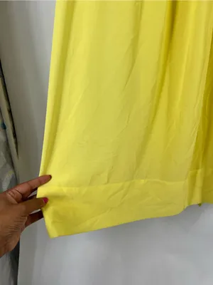 Miss Circle Paradise High Slit Yellow Chiffon Maxi Dress XS thumbnail 7