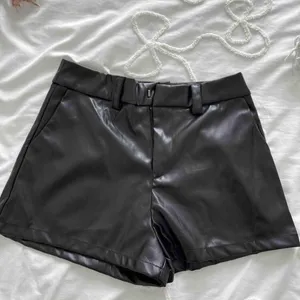 Shein Faux Leather Shorts Black thumbnail 2