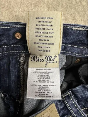 MISS ME Jeans Mid Rise Easy Cropped Bling Embellished Floral Design 27x23 thumbnail 9
