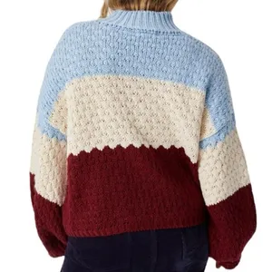 Anthropologie Nell Chunky Knit‎ Colorblocked Sweater Size Medium Cozy Casual thumbnail 2