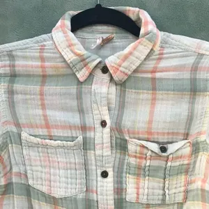 Free People Plaid Cotton Crop Shirt‎ thumbnail 3