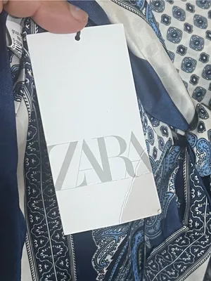 Zara Paisley Scarf Print Tie Back Handkerchief Cami Top Blue White XS-S NWT thumbnail 9