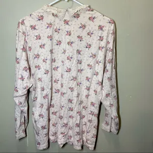 Vintage Victoria’s Secret Gold Label Sleep Shirt 90s Lace Floral Pink Large thumbnail 4