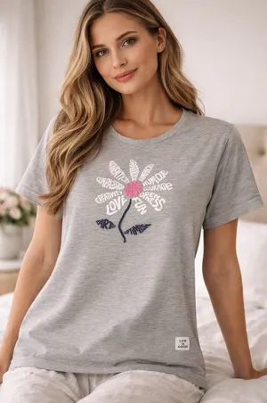 Life Is Good Sleep Large Tee Flower Graphic T Shirt Summer Travel thumbnail 1