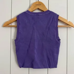 Zara Purple Cropped Knit Top thumbnail 3