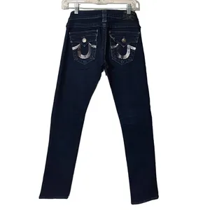 True Religion Blue Billy Dark Wash Boot Cut Denim Jeans Women SZ 25 thumbnail 2