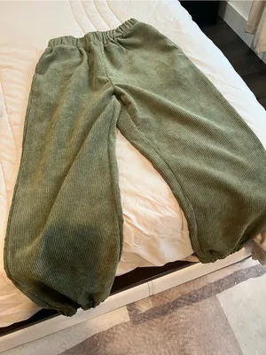 SHEIN Olive Green Corduroy Kids Joggers thumbnail 4