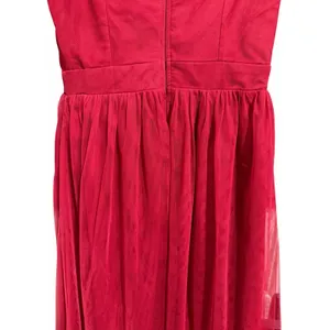 Little Mistress Lace Long Sleeve High Neck Maxi Dress‎ Red Women's Size 6 thumbnail 10