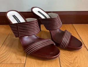 Claudia Ciuti Women's Brown Sandals Heels‎ 9M Made in Italy Leather thumbnail 1