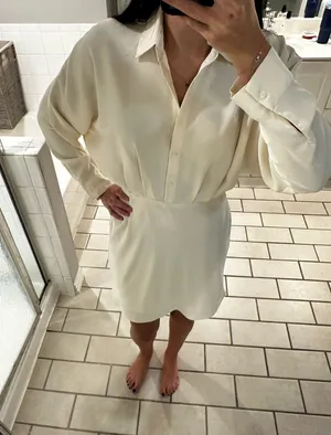 Express white long sleeve dress thumbnail 1