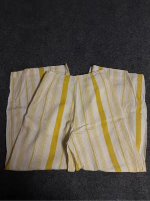 Forever 21 Yellow and White Striped Linen Pants thumbnail 3
