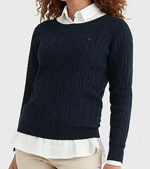 Tommy Hilfiger Round Neck Pullover Knit Top Blouse Sweater Shirt Long Sleeve Winter Casual Top T-shirt thumbnail 1