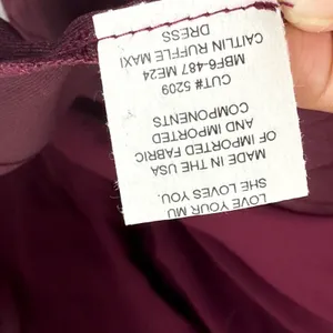 Show‎ Me Your Mumu Caitlin Ruffle Maxi Dress XS Burgundy Merlot Sleeveless thumbnail 8