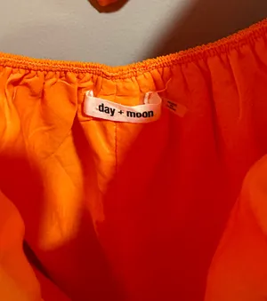 Day + Moon Ruffle Sleeve Tie Back Poplin Mini Dress Orange thumbnail 8