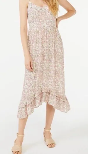 Scoop Ruffle Hem Sleeveless Midi Dress Multi Dainty Floral cottage M 8-10‎ NWT thumbnail 1