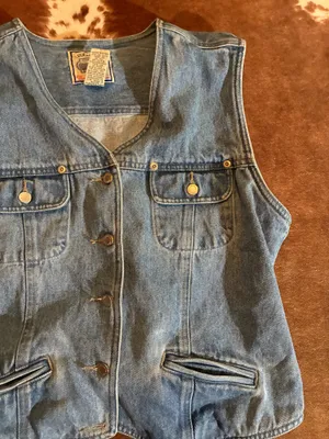 Carolina Blues Vintage 100% Cotton Jean Vest size large adjustable back No flaws!! thumbnail 4